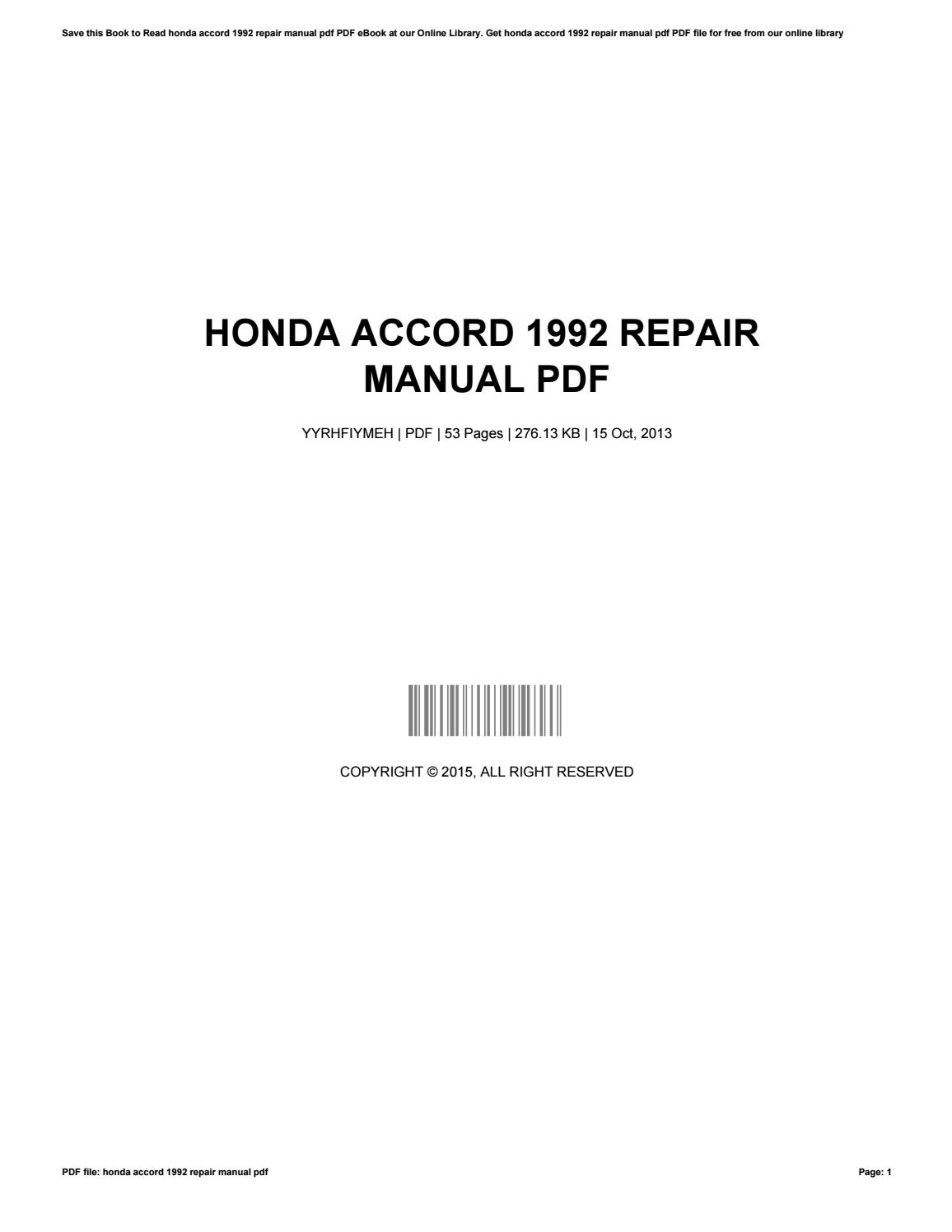 2003 honda accord repair manual
